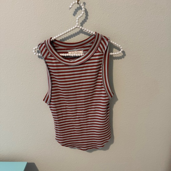 We The Free Tops - We The Free Rust Blue Striped Tank Top